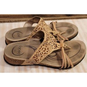 Abeo Beige Floral Cut-Out Sandals